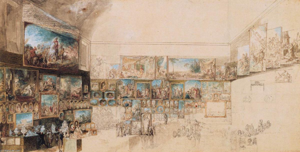 View Of The Salon Of 1765 — Gabriel De Saint-aubin