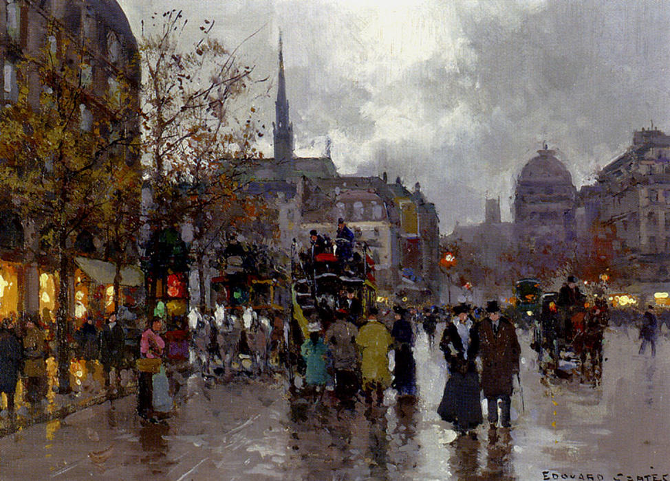 View Of The Street Rivoli And Notre Dame — Edouard Cortès