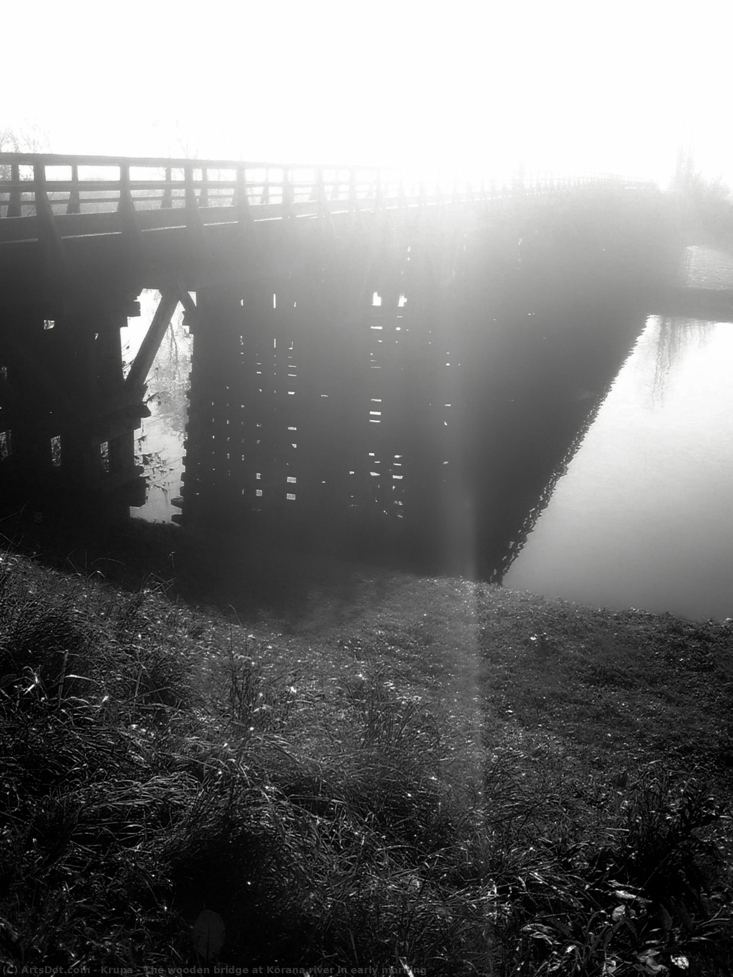 The Wooden Bridge At Korana River In Early Morning — Алфред Фреди Крупа