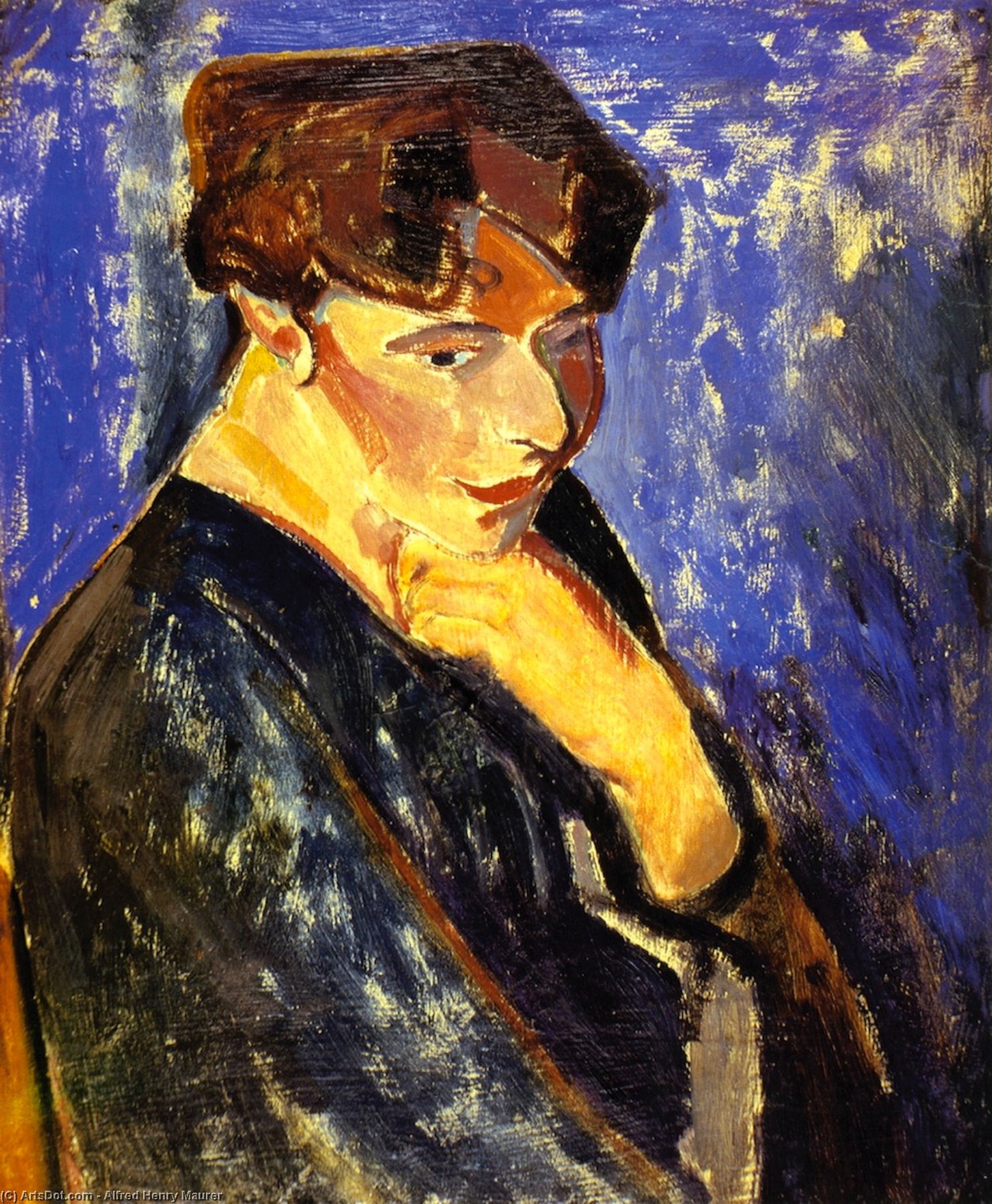 Woman With Blue Background (also Known As Portrait Of A Woman) — Alfred Henry Maurer