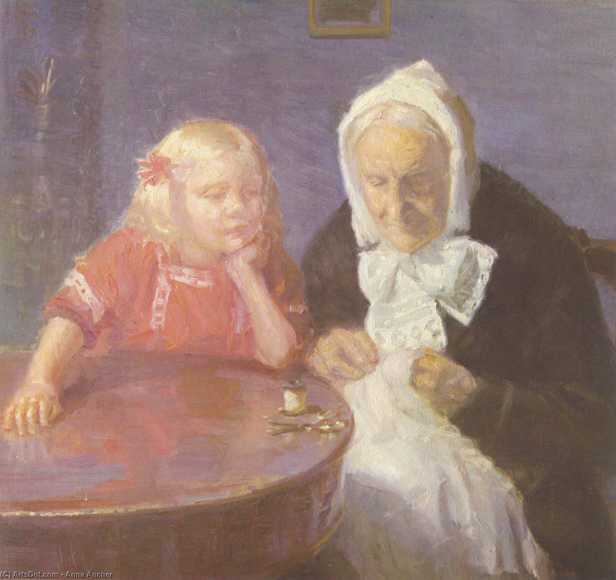 Keeping Grandma Company (also Known As Grandmother Is Maintained) — Anna Kirstine Ancher