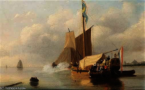 A Vessel Firing A Salute — Nicolaas Johannes Roosenboom