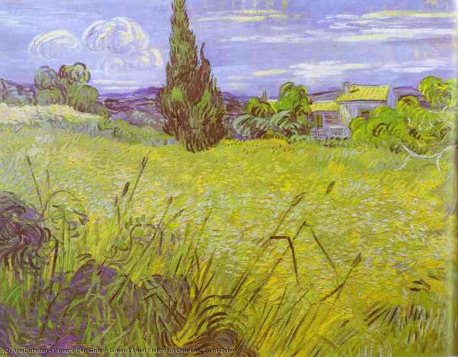Campo De Trigo Y Ciprés — Vincent Willem Van Gogh