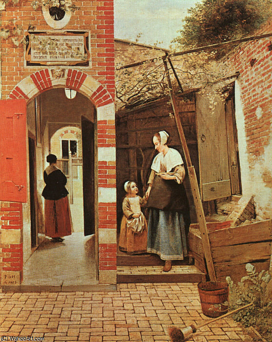 The Courtyard Of A House In Delft,ng London — Pieter De Hooch