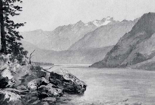 Lake Chelan, (painting) — Von Luerzer