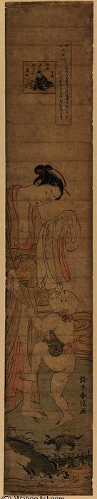 The Chofu Jewel River, A Famous Place In Musashi Province — Suzuki Harunobu