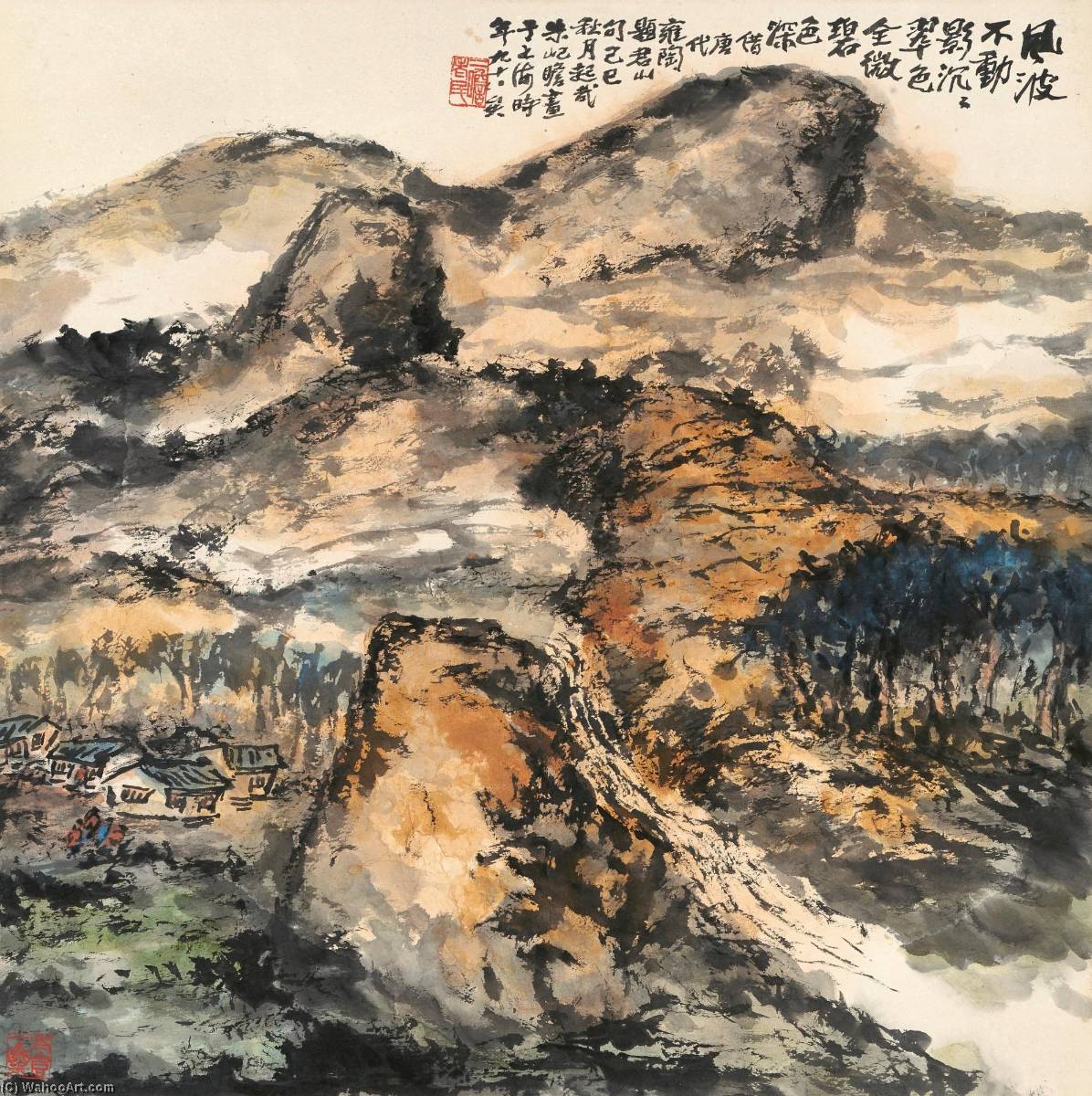 Secluded Village In Mountains — Zhu Qizhan