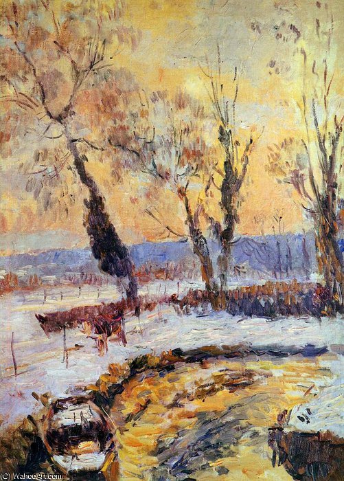 Snow At Sunset Sun — アルベール＝シャルル・ルブーグ