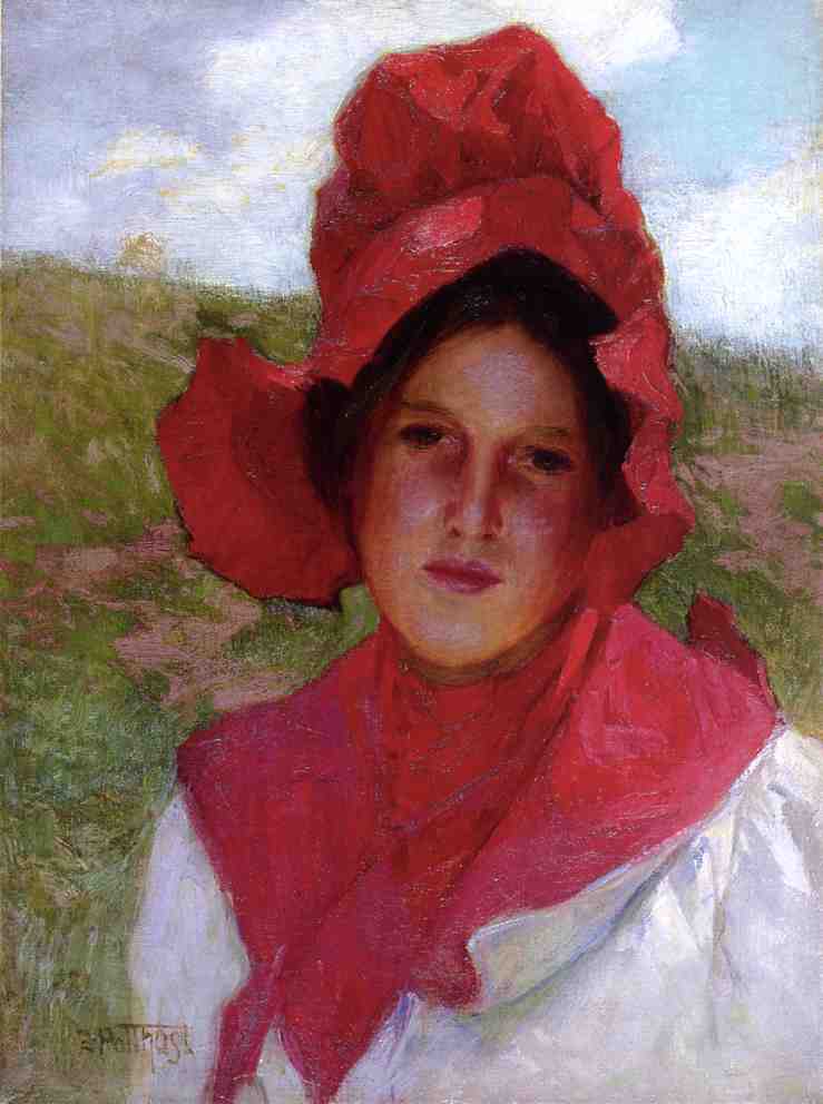 Girl In A Red Bonnet — Edward Henry Potthast