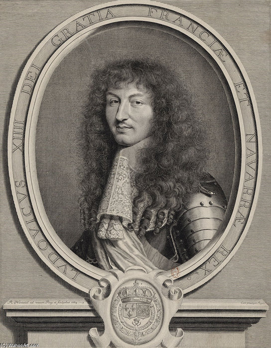 Engraved Portrait De Louis Xiv Of France — Robert Nanteuil