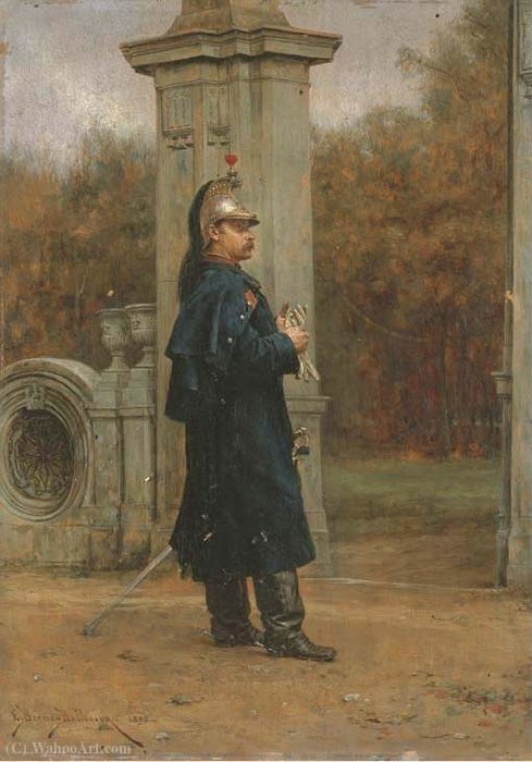 A Dragon In Front Of A Portal — Etienne Prosper Berne Bellecour