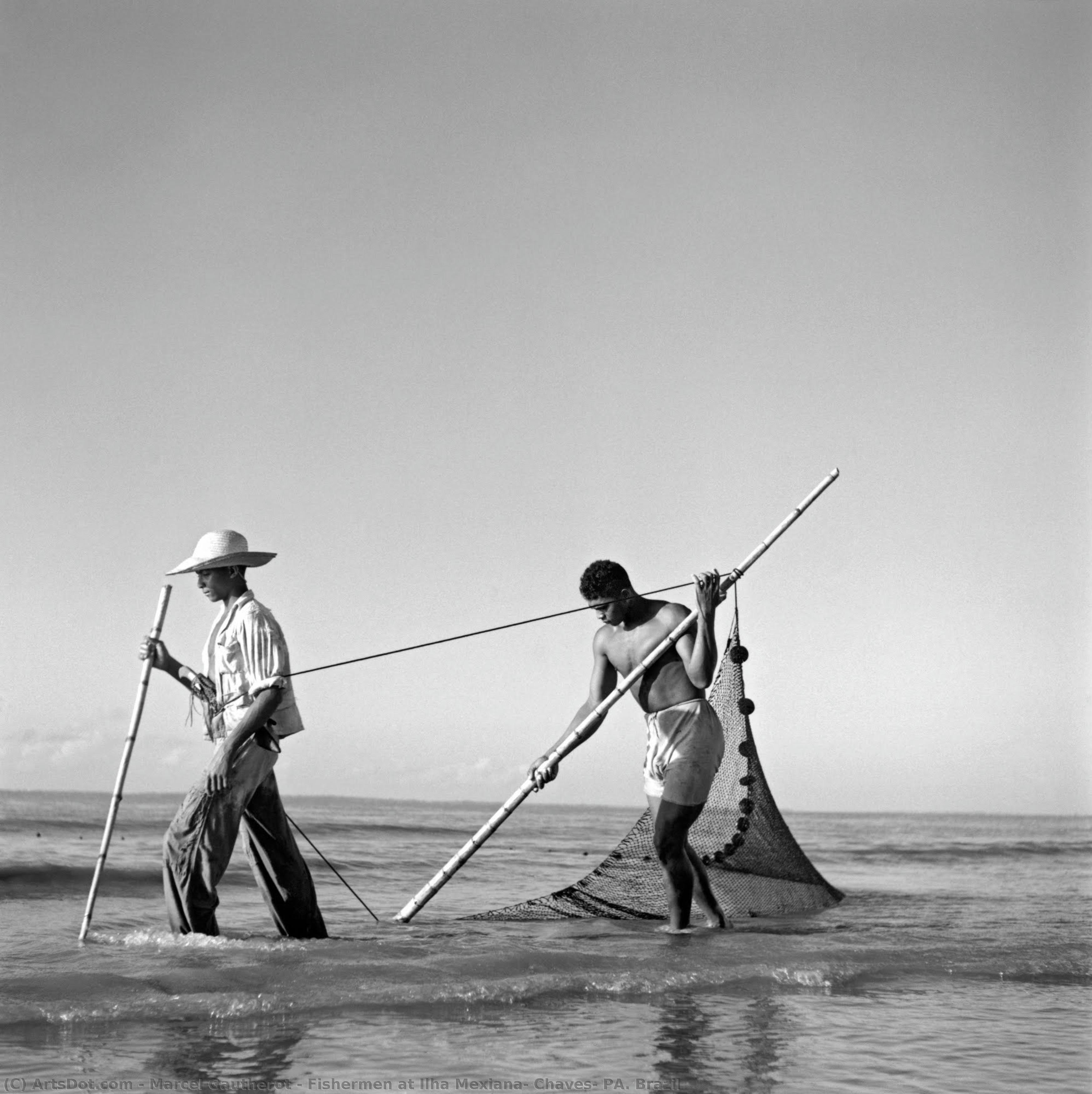 Fishermen At Ilha Mexiana, Chaves, Pa. Brazil — Marcel Gautherot