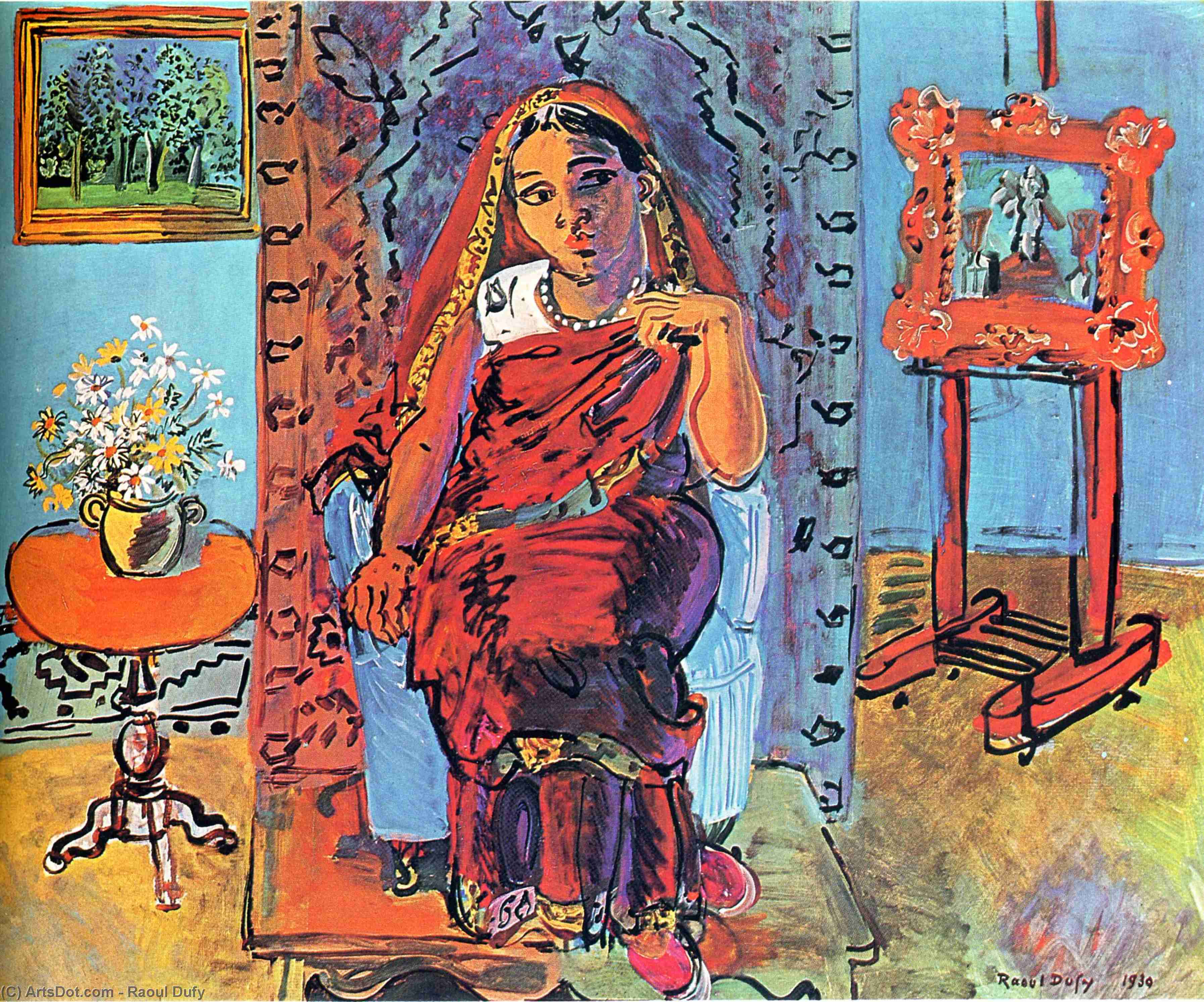 Interior With Indian Woman — Raoul Dufy