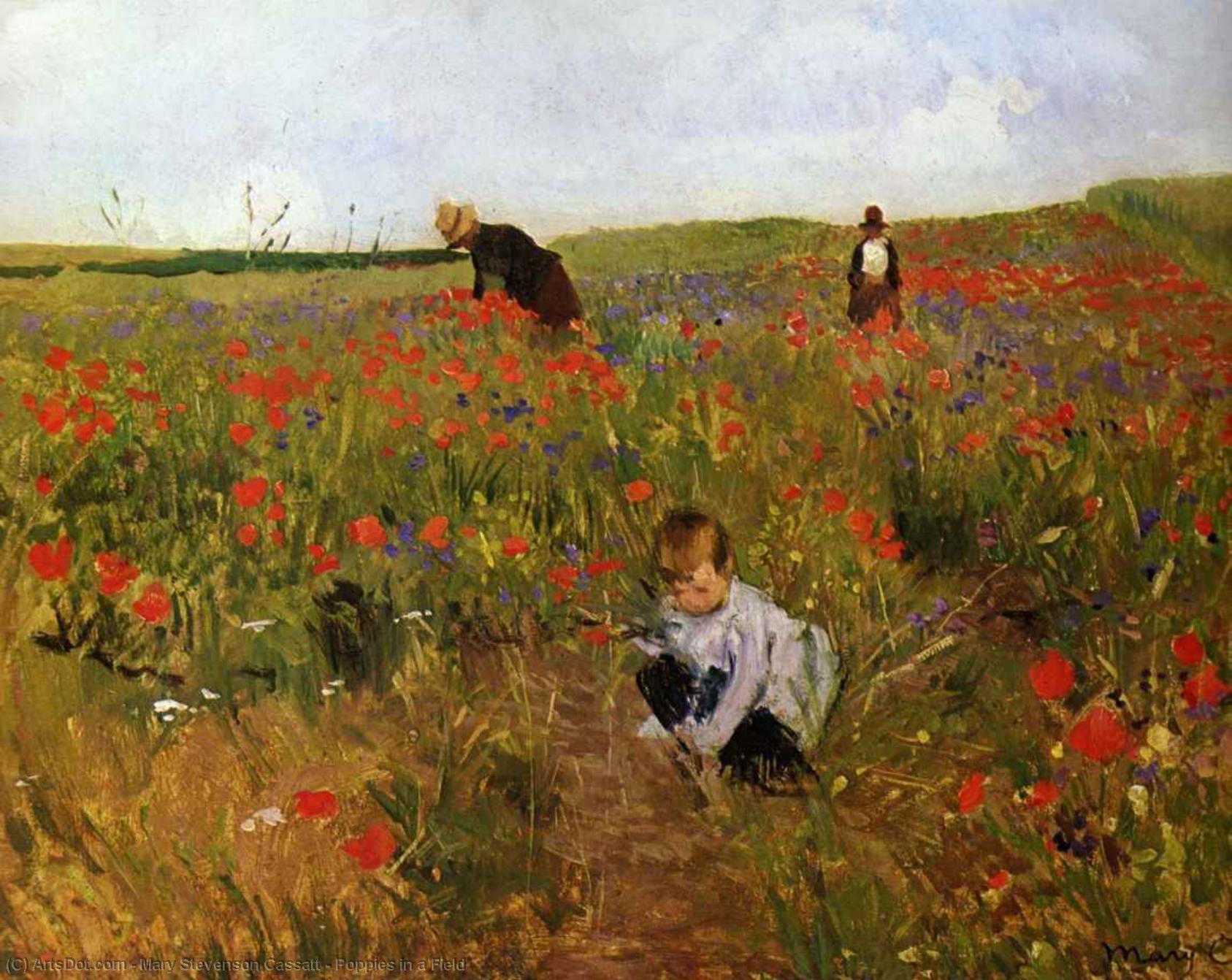 Poppies In A Field — Mary Stevenson Cassatt