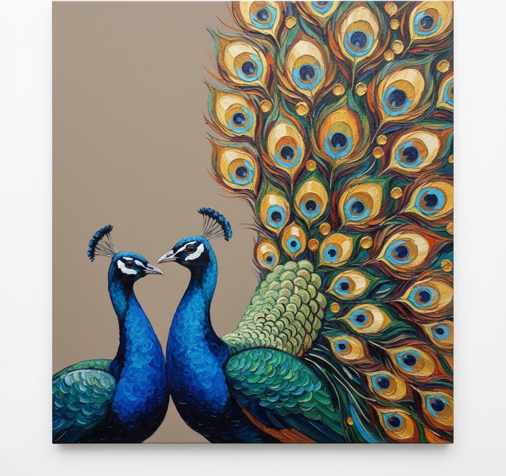 Cerulean Majesty: A Monumental Study Of Golden Plumage And Meditative Grace — Christian Noiret