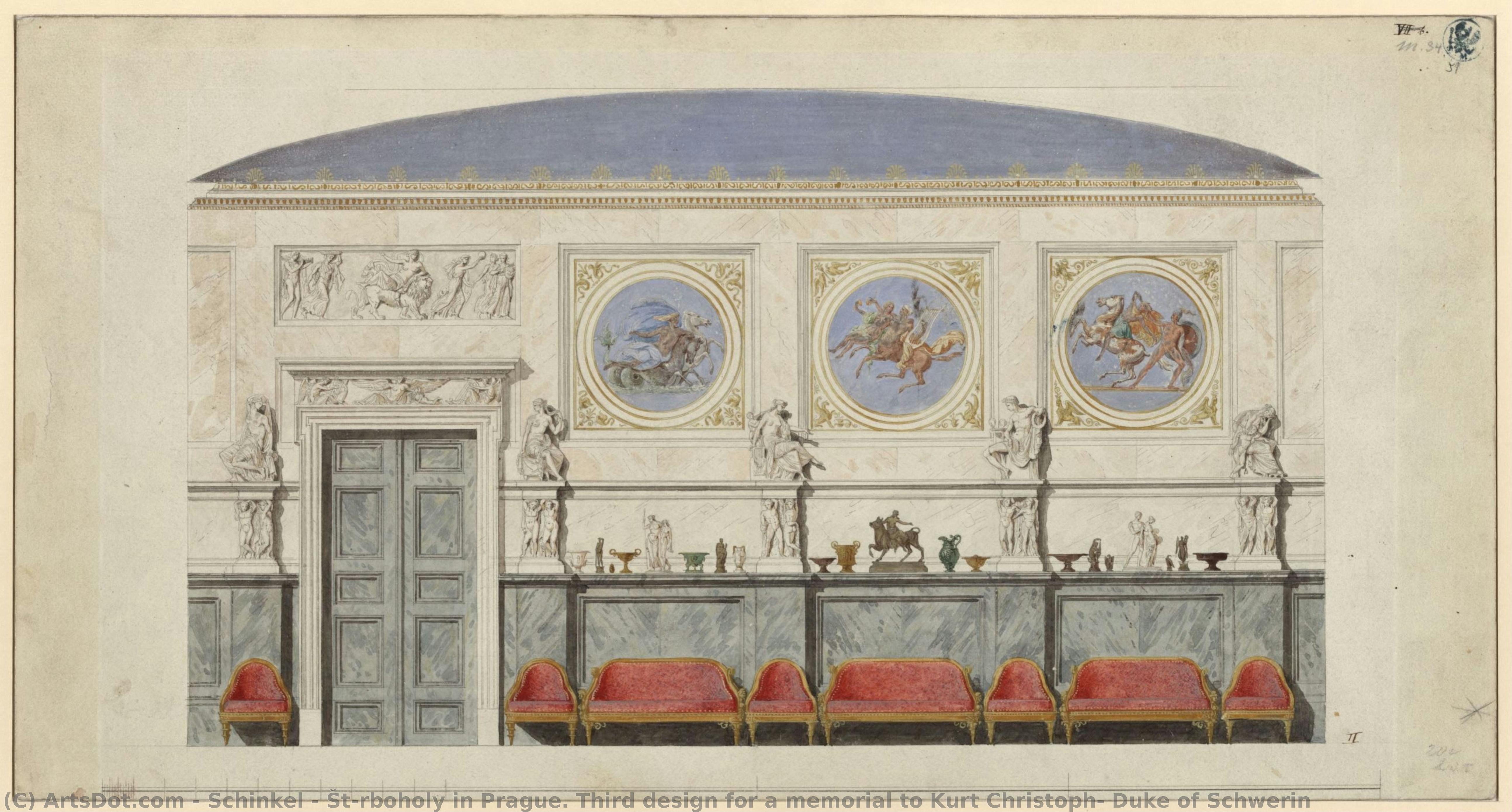 Štěrboholy In Prague. Third Design For A Memorial To Kurt Christoph, Duke Of Schwerin — Karl Friedrich Schinkel