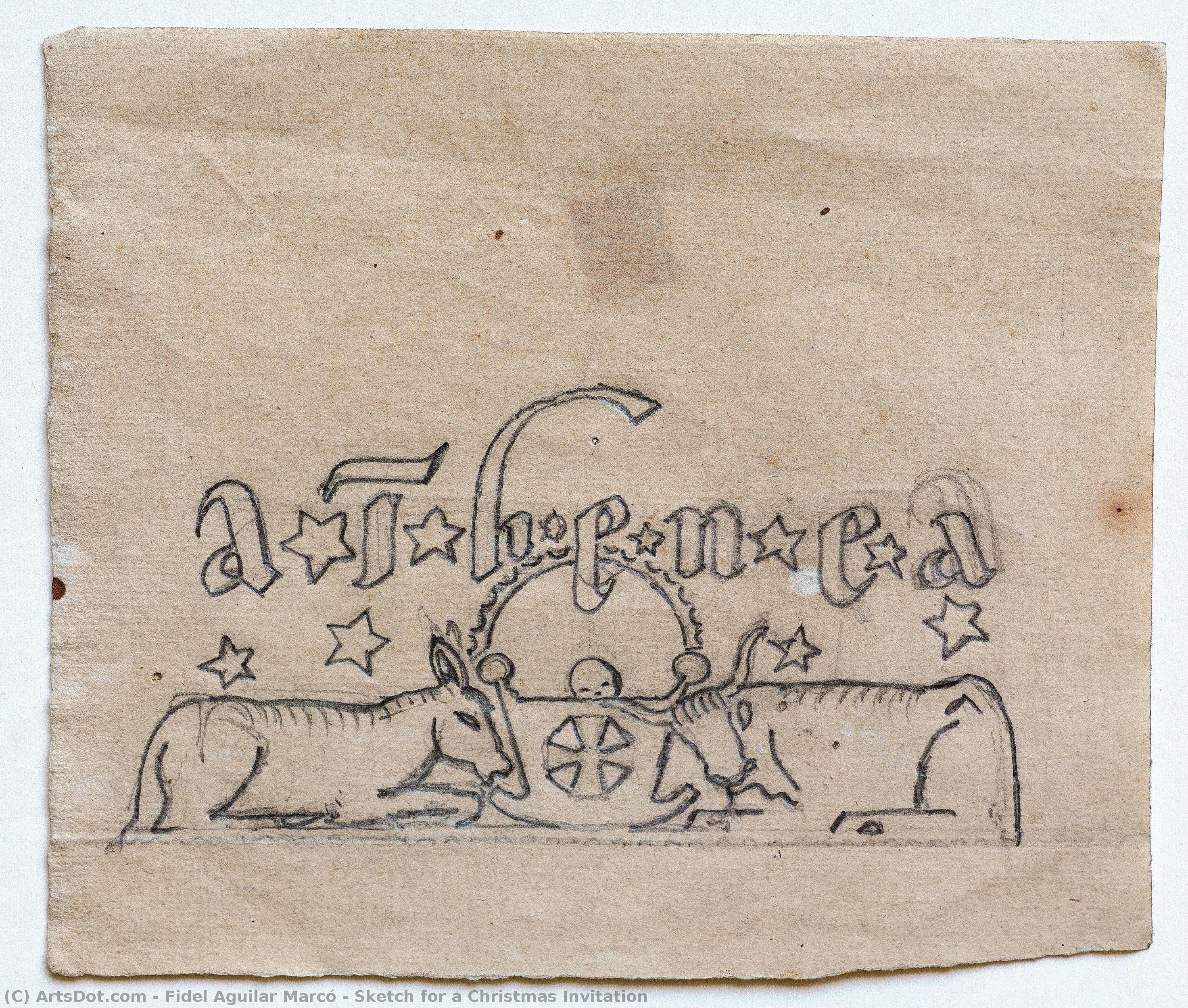 Sketch For A Christmas Invitation — Fidel Aguilar Marcó