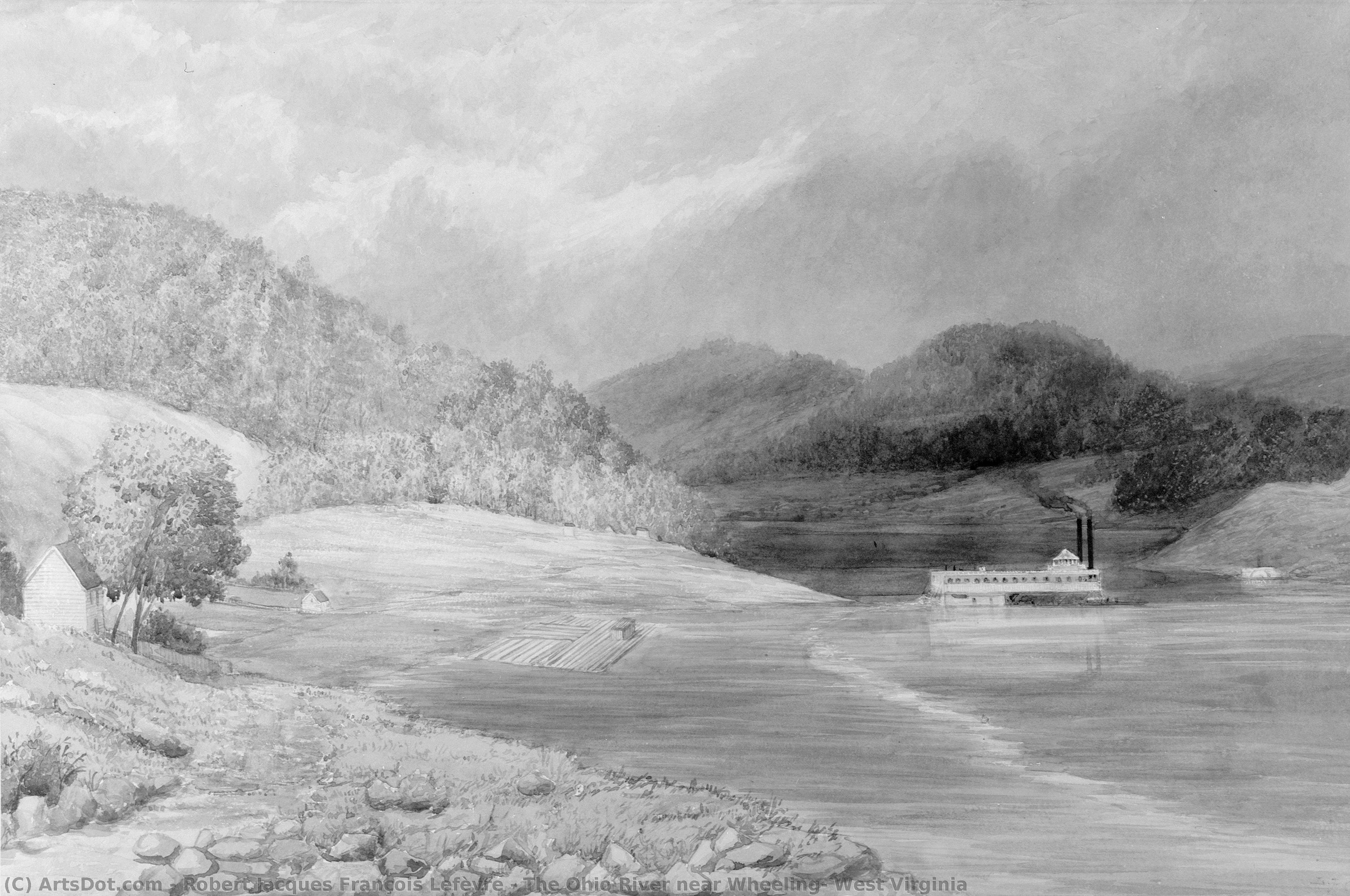 The Ohio River Near Wheeling, West Virginia — Robert Jacques François Lefèvre