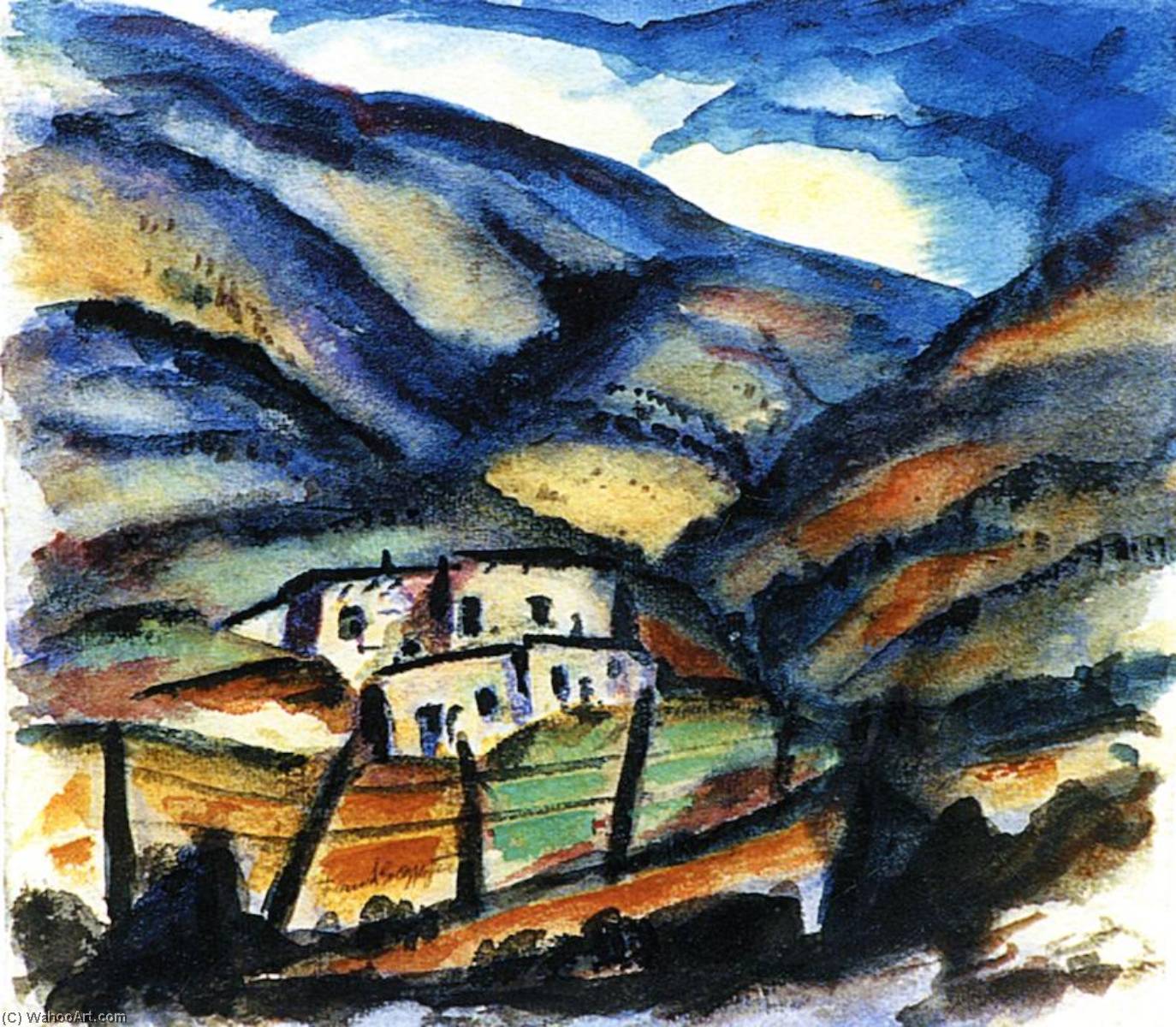 Houses Behind Fence — Frank Applegate
