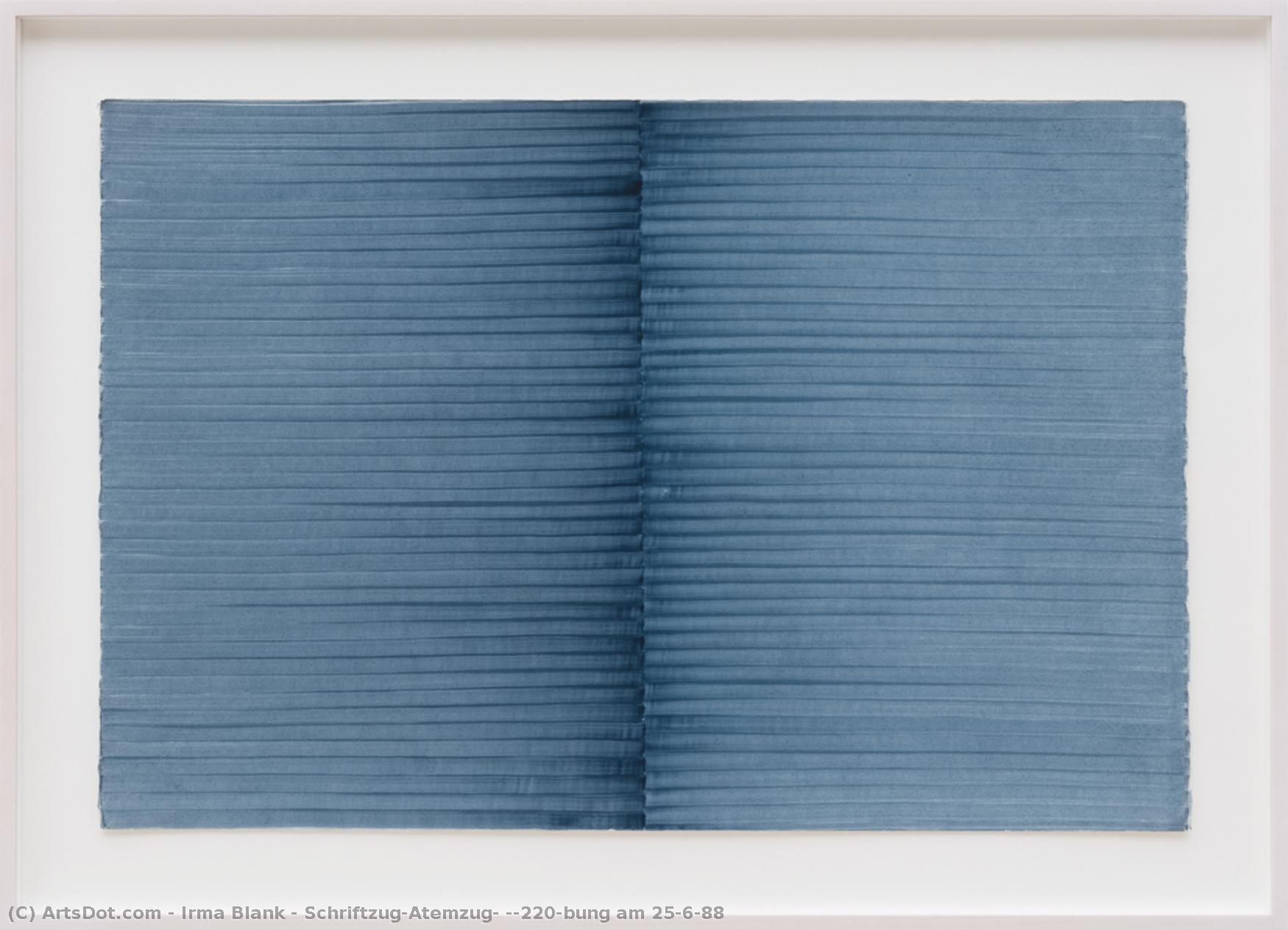 Schriftzug=atemzug, Übung Am 25-6-88 — Irma Blank
