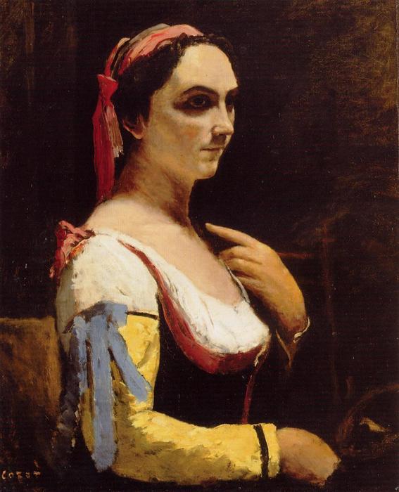 Italian Woman With A Yellow — Žan-batist Kamil Korote