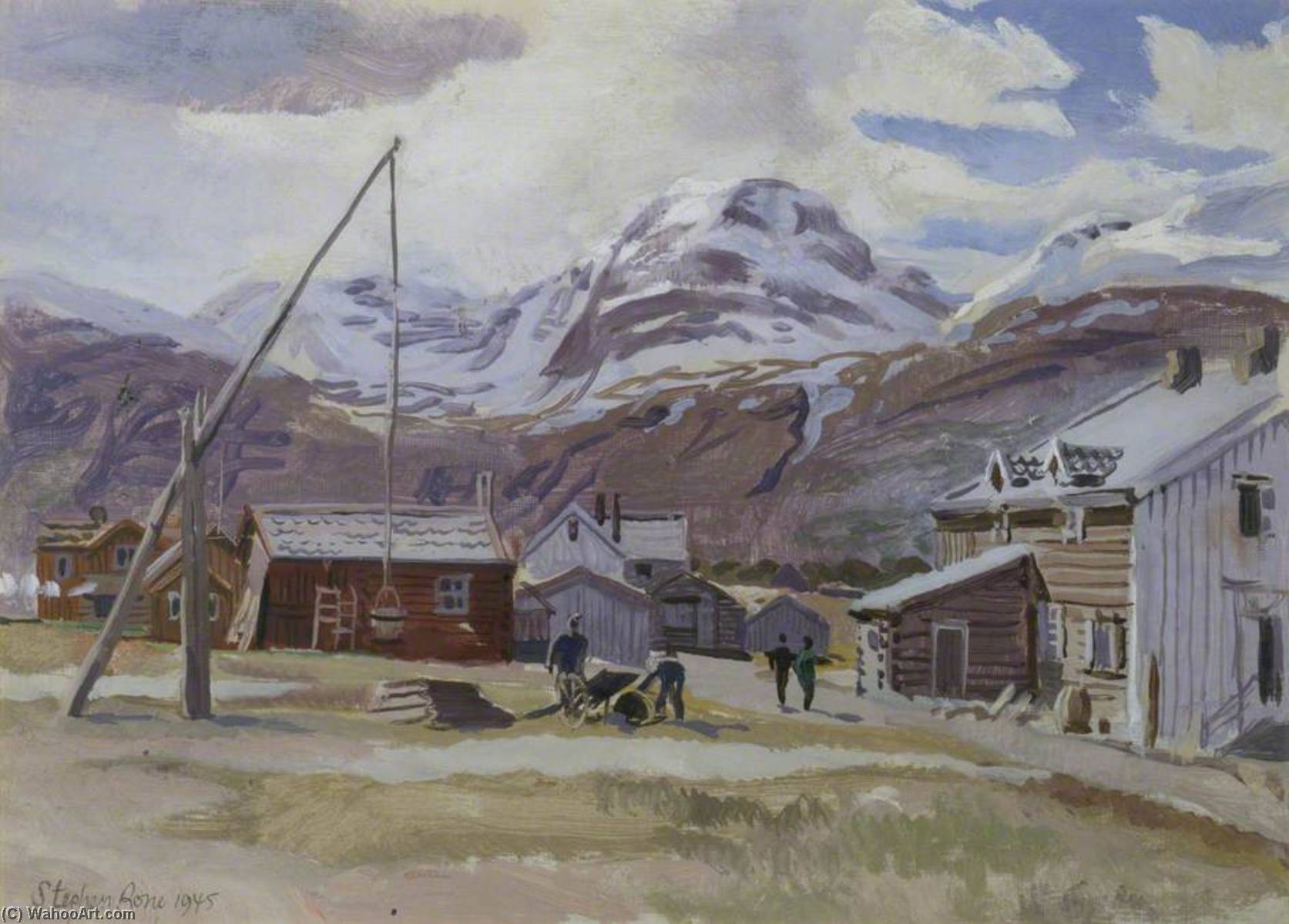 Skibotn, Lyngen Fjord, July 1945 — Stephen Bone