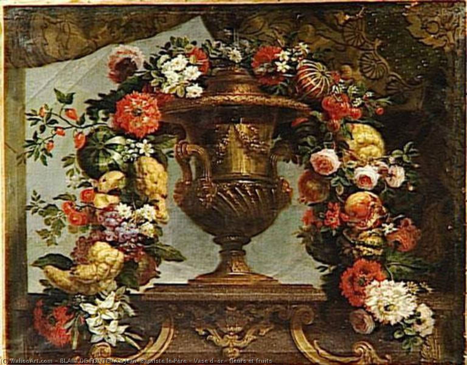 Vase D'or, Fleurs Et Fruits — Blain De Fontenay Jean-baptiste Le Père