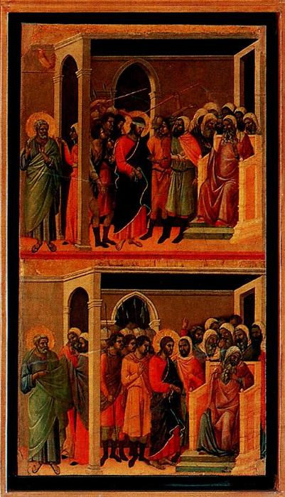 La Maestà. Cristo Golpeado Y Cristo Ante Caifás — Duccio Di Buoninsegna