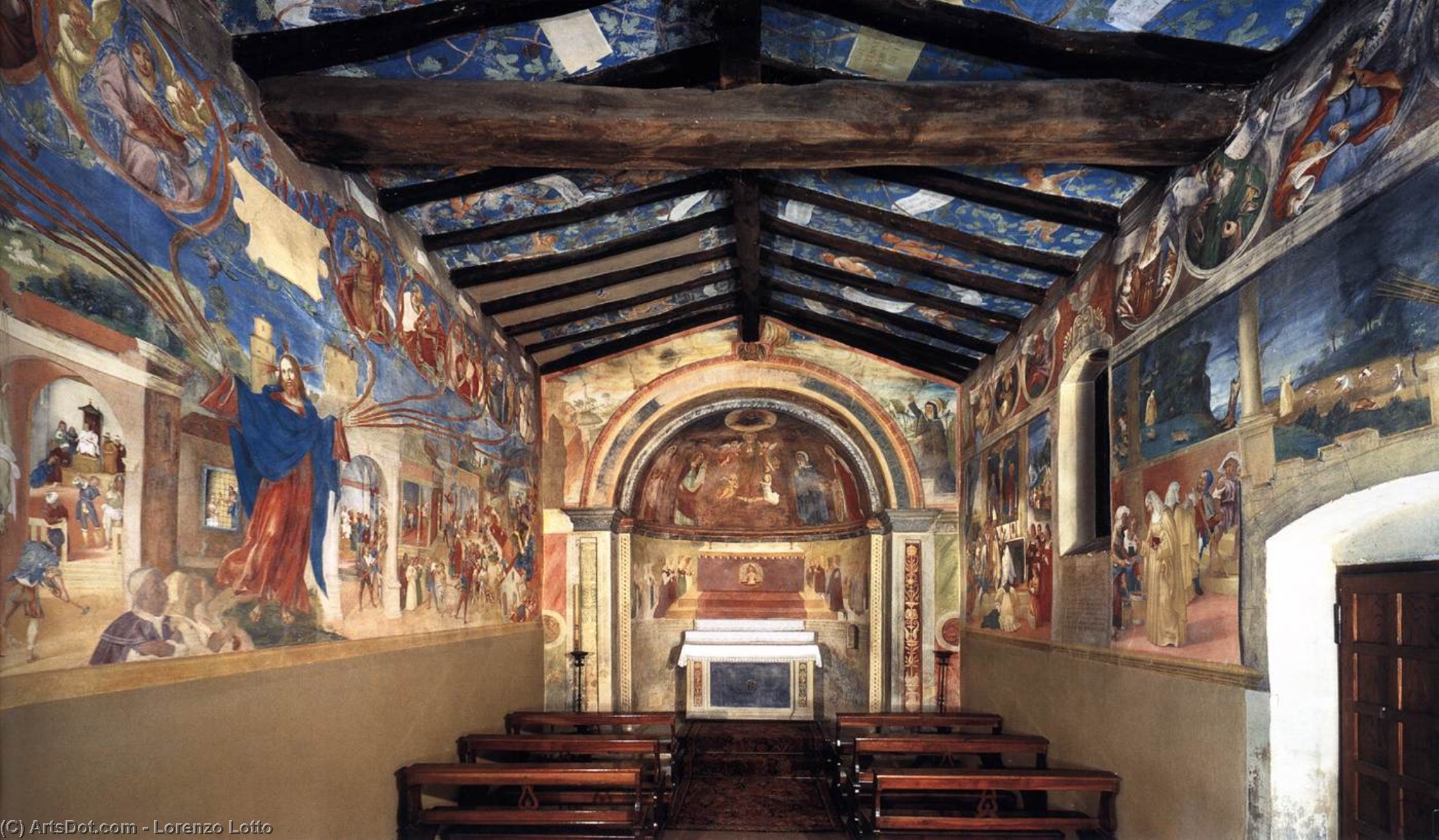 View Of The Oratory Toward The Altar — Lorenzo Lotto