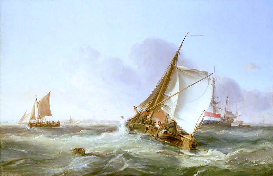 A Dutch Boeier In A Fresh Breeze — Sr George Paul Chambers