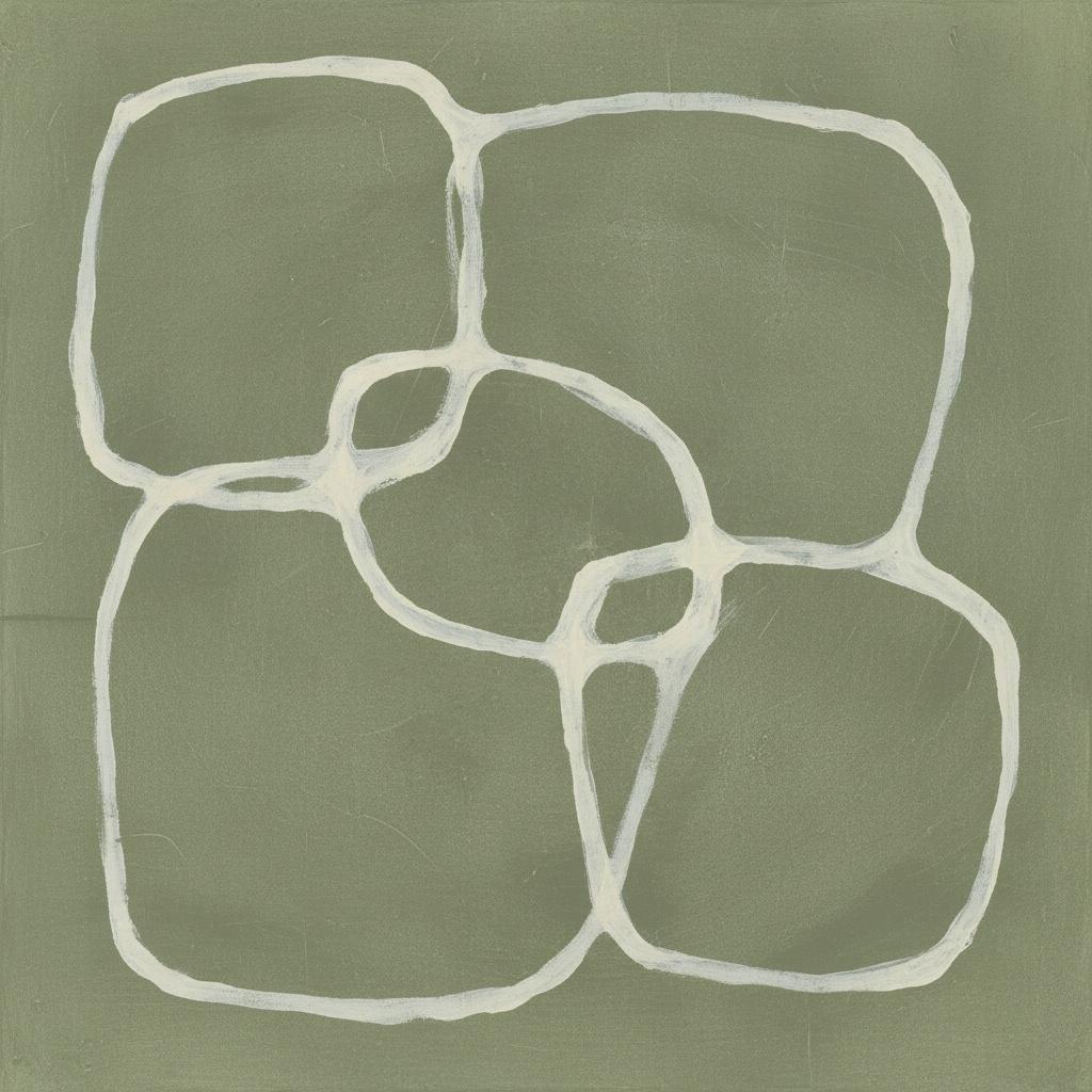 Eternal Interlocking Loops In Muted Olive And Distressed Cream Monolith — Laurent Vionnet