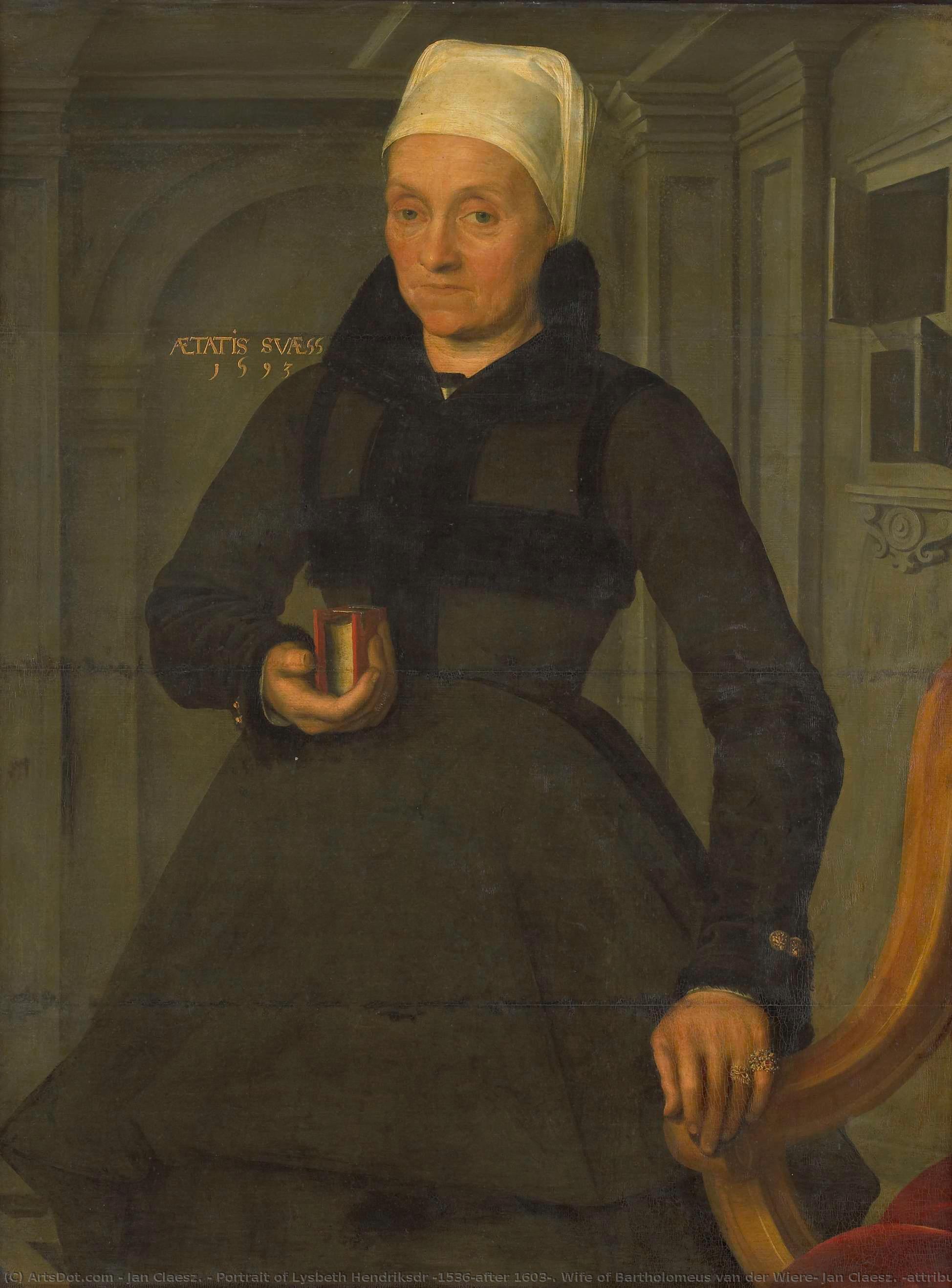 Portrait Of Lysbeth Hendriksdr (1536-after 1603). Wife Of Bartholomeus Van Der Wiere, Jan Claesz. (attributed To), 1593 — Jan Claesz.