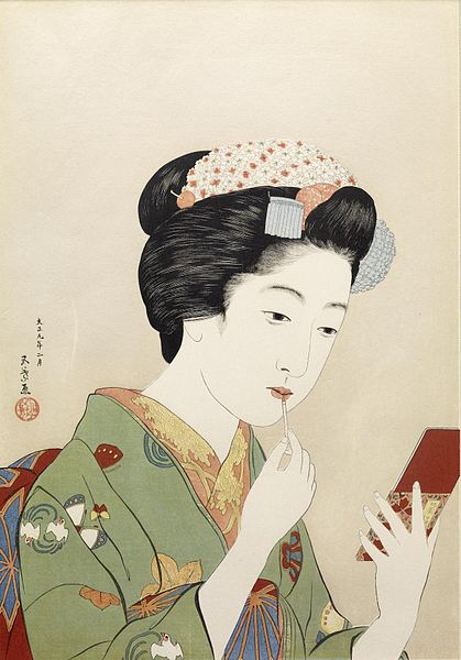 Woman Applying Color To Her Lips — Goyō Hashiguchi