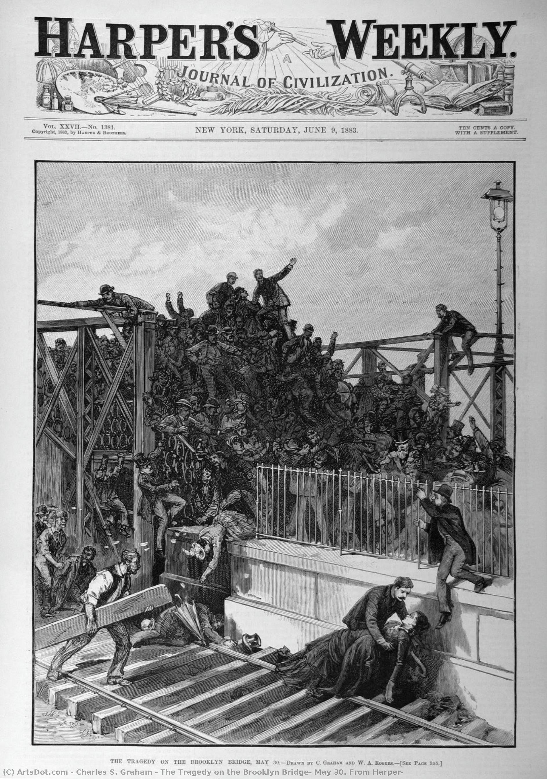 The Tragedy On The Brooklyn Bridge, May 30. From Harper — Charles S. Graham