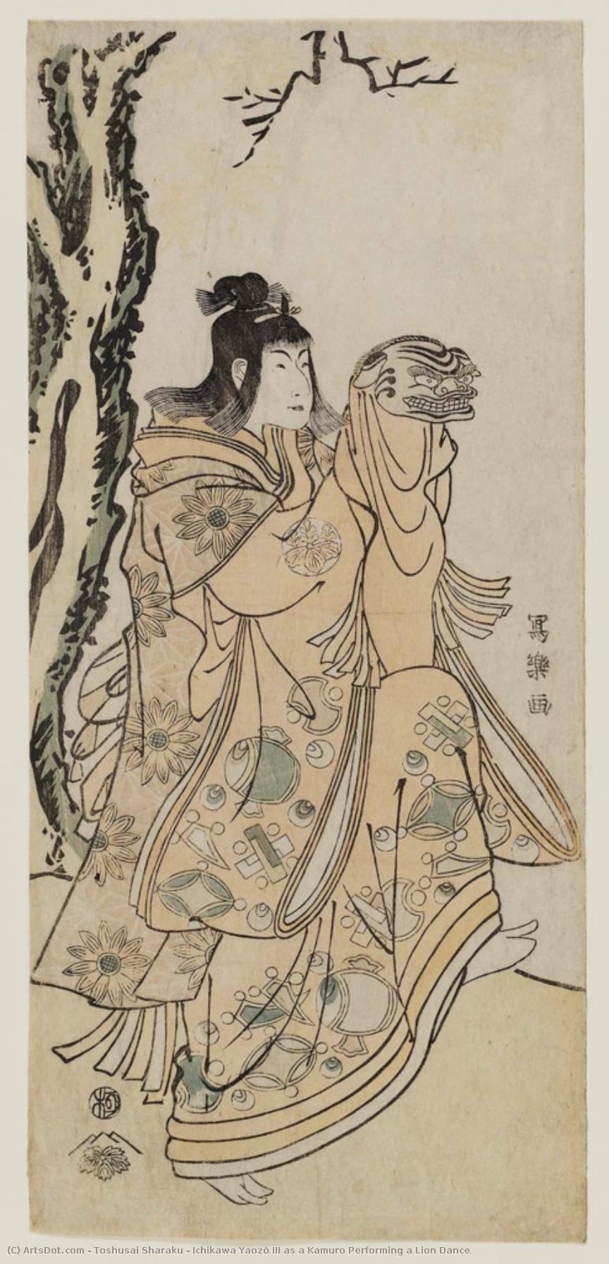 Ichikawa Yaozō Iii As A Kamuro Performing A Lion Dance — Toshusai Sharaku