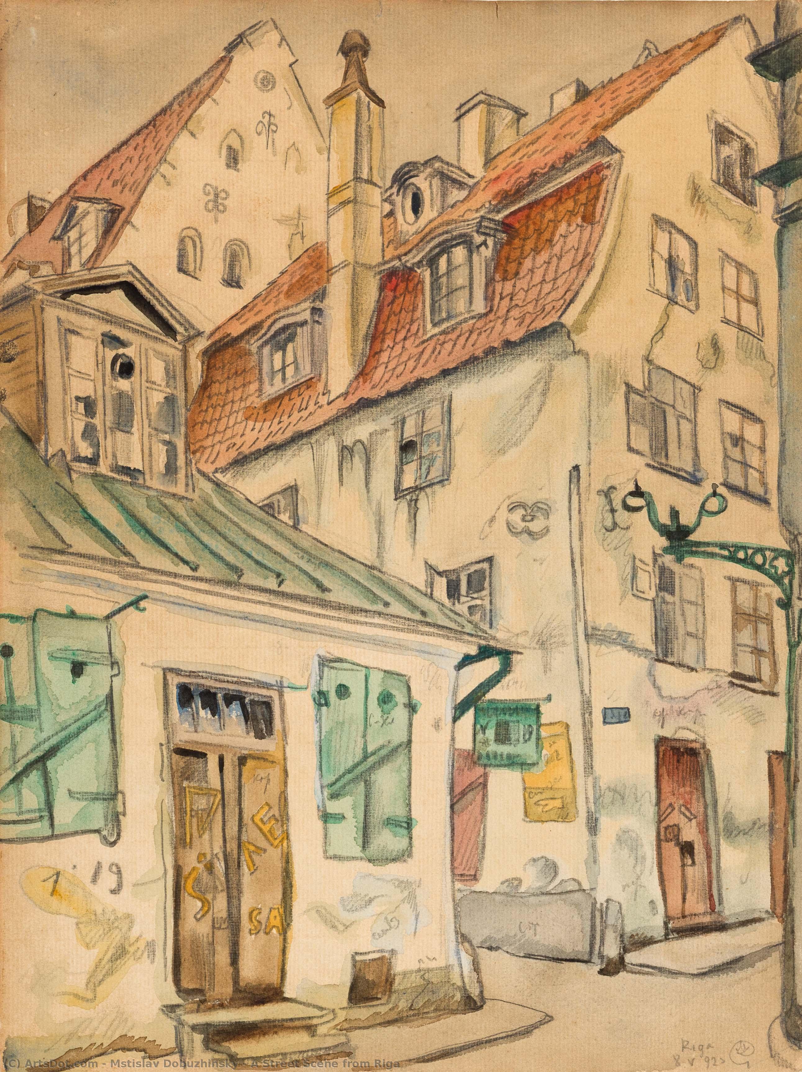 A Street Scene From Riga — Мстислав Добужинский