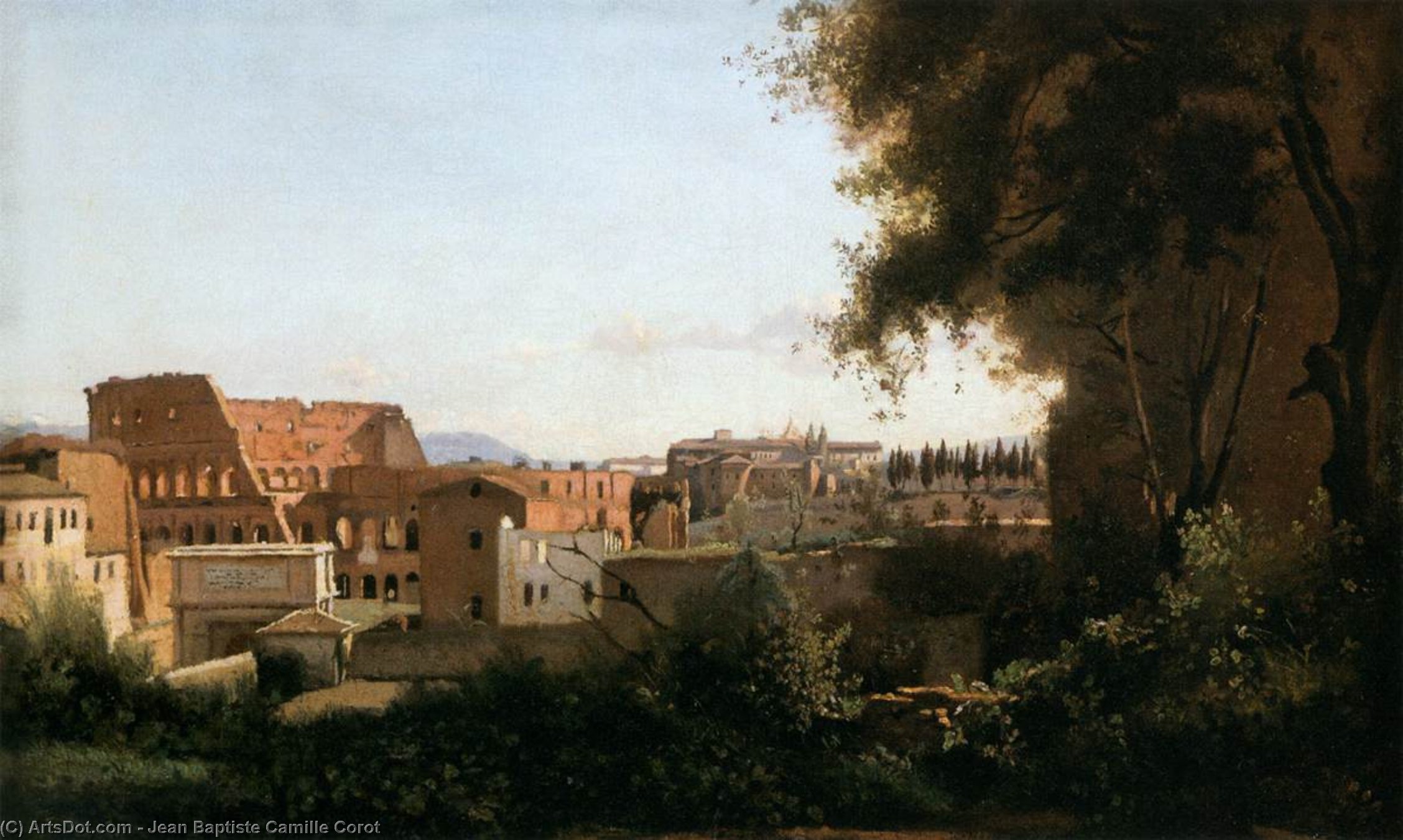 The Coliseum Seen From The Farnese Gardens — Jean-baptiste-camille Corot