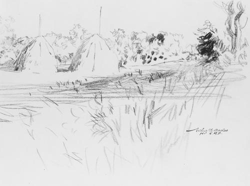 Haystacks In Amagansett, Long Island — Arthur B. Davies