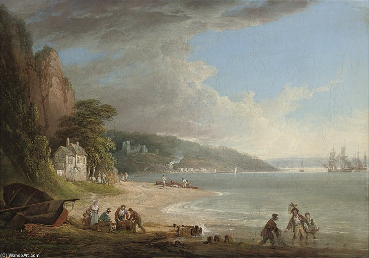 Shipping Lying On The Tamar Before Pentillie Castle — William Payne