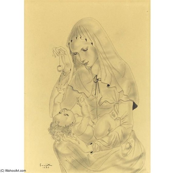 Mere Ballant Une Breloque Pour Son Enfant — Léonard Tsuguharu Foujita