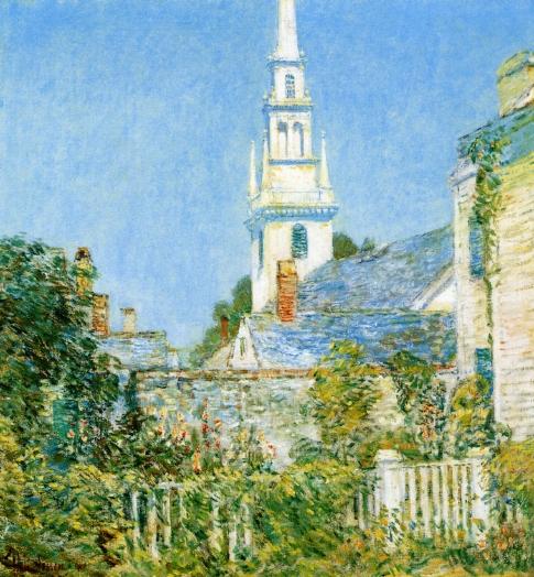White Church At Newport (also Known As Church In A New England Village) — Фредерик Хассам