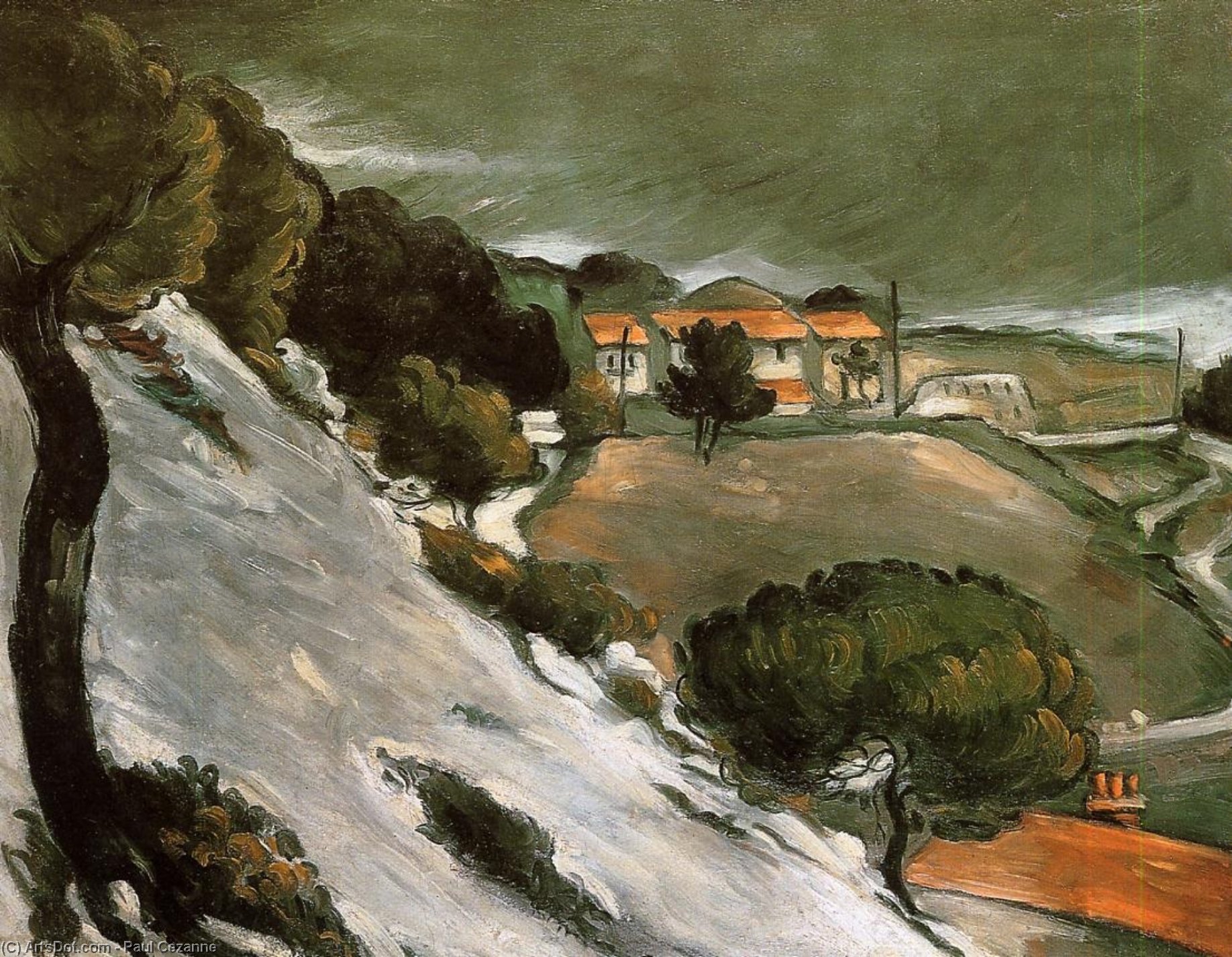 L'estaque Bajo La Nieve — Paul Cézanne