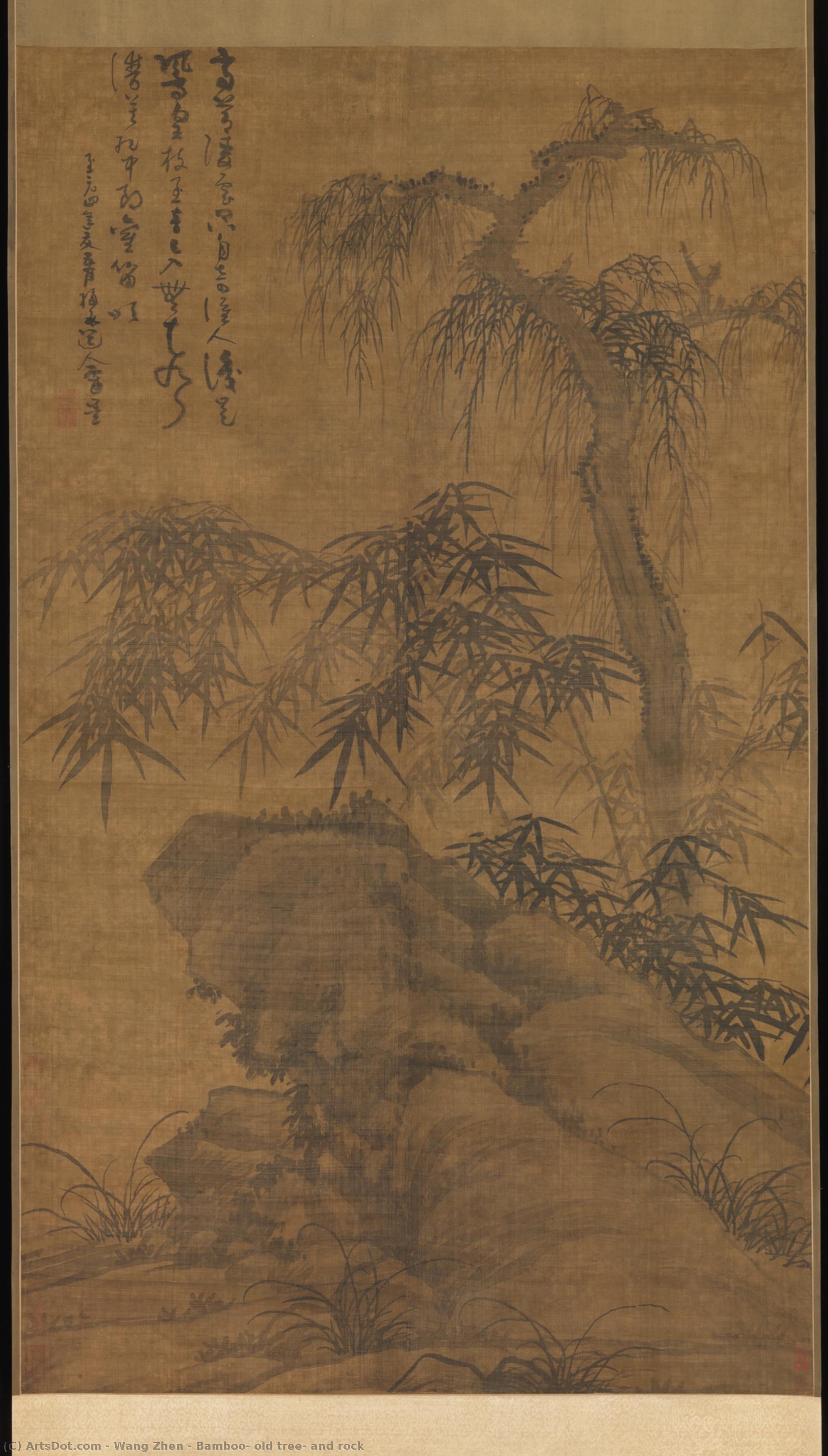 Bamboo, Old Tree, And Rock — Wang Zhen