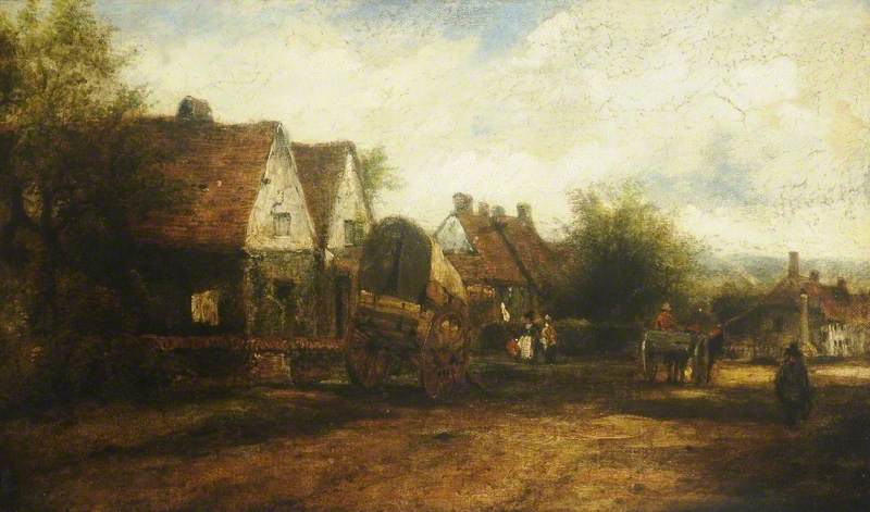 A Village Scene With Figures — Frendrik Voters Vats