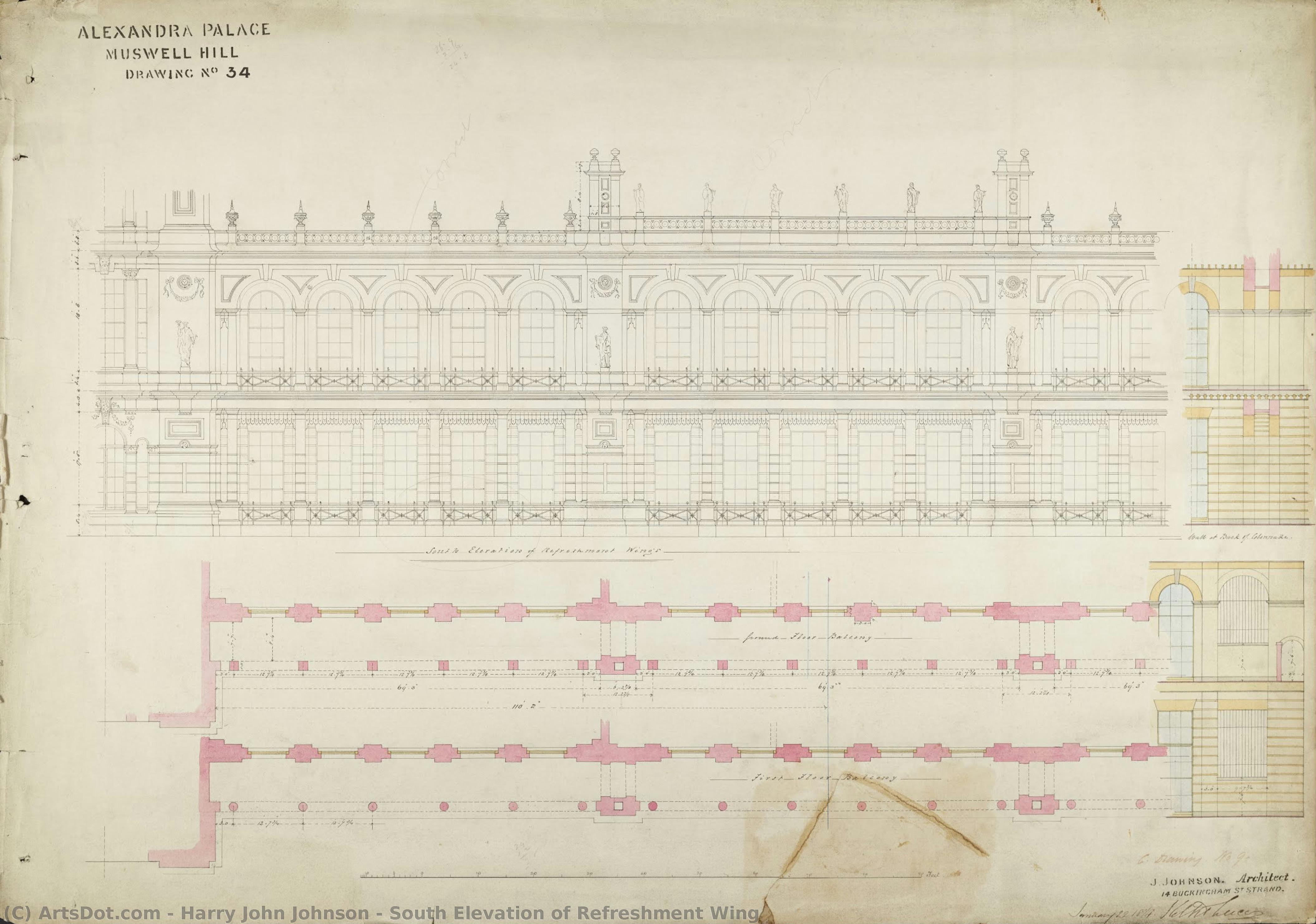 South Elevation Of Refreshment Wing — Harry John Johnson