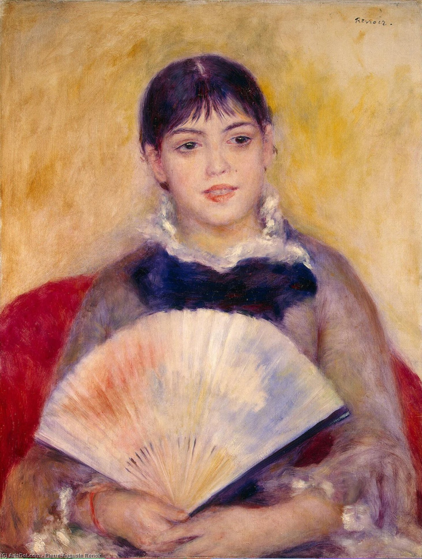 Mädchen Mit Einem Ventilator (auch Bekannt Als Alphonsine Fournaise) — Pierre-auguste Renoir