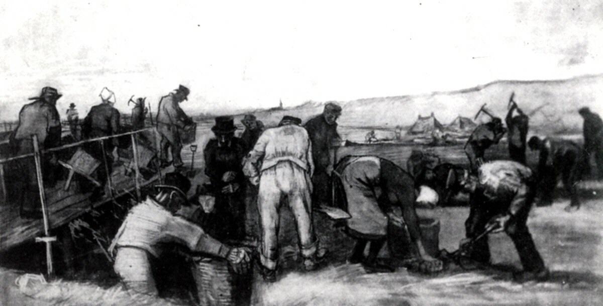 Peat Diggers In The Dunes — Vincent Willem Van Gogh