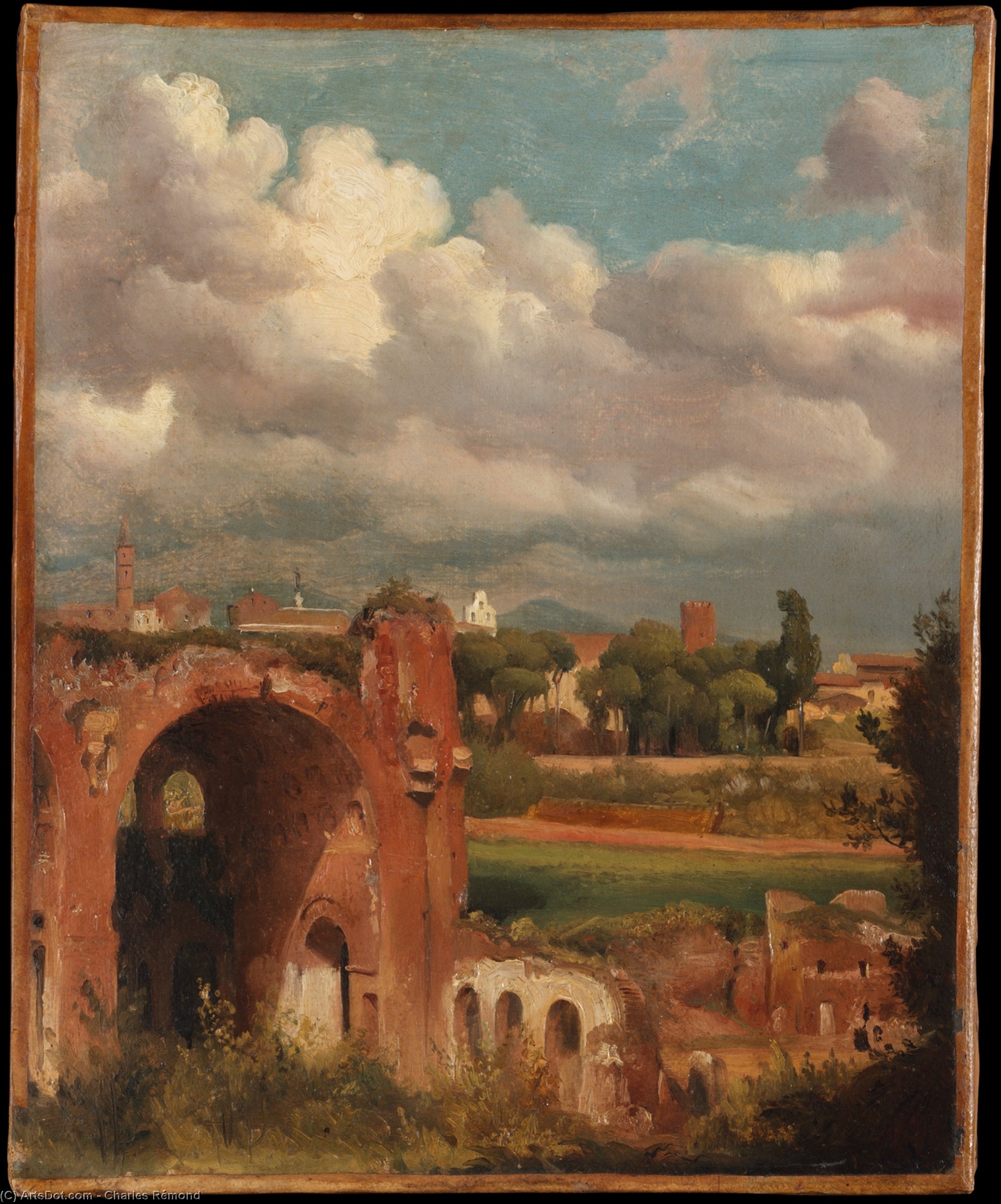 View Of The Basilica Of Constantine From The Palatine, Rome (ca. (1821-25)) — Charles Rémond
