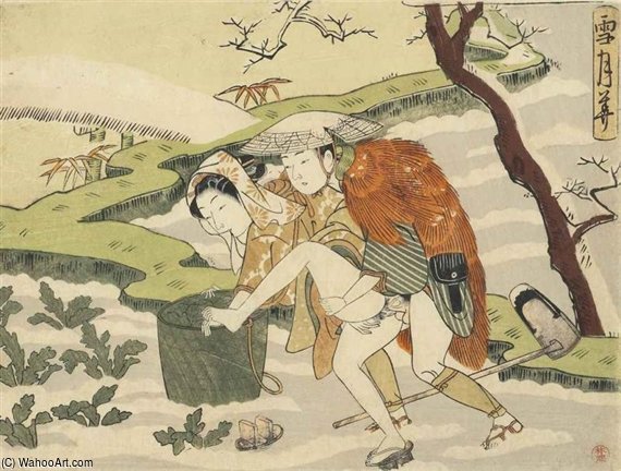 A Couple Making Love In The Snow — Suzuki Harunobu
