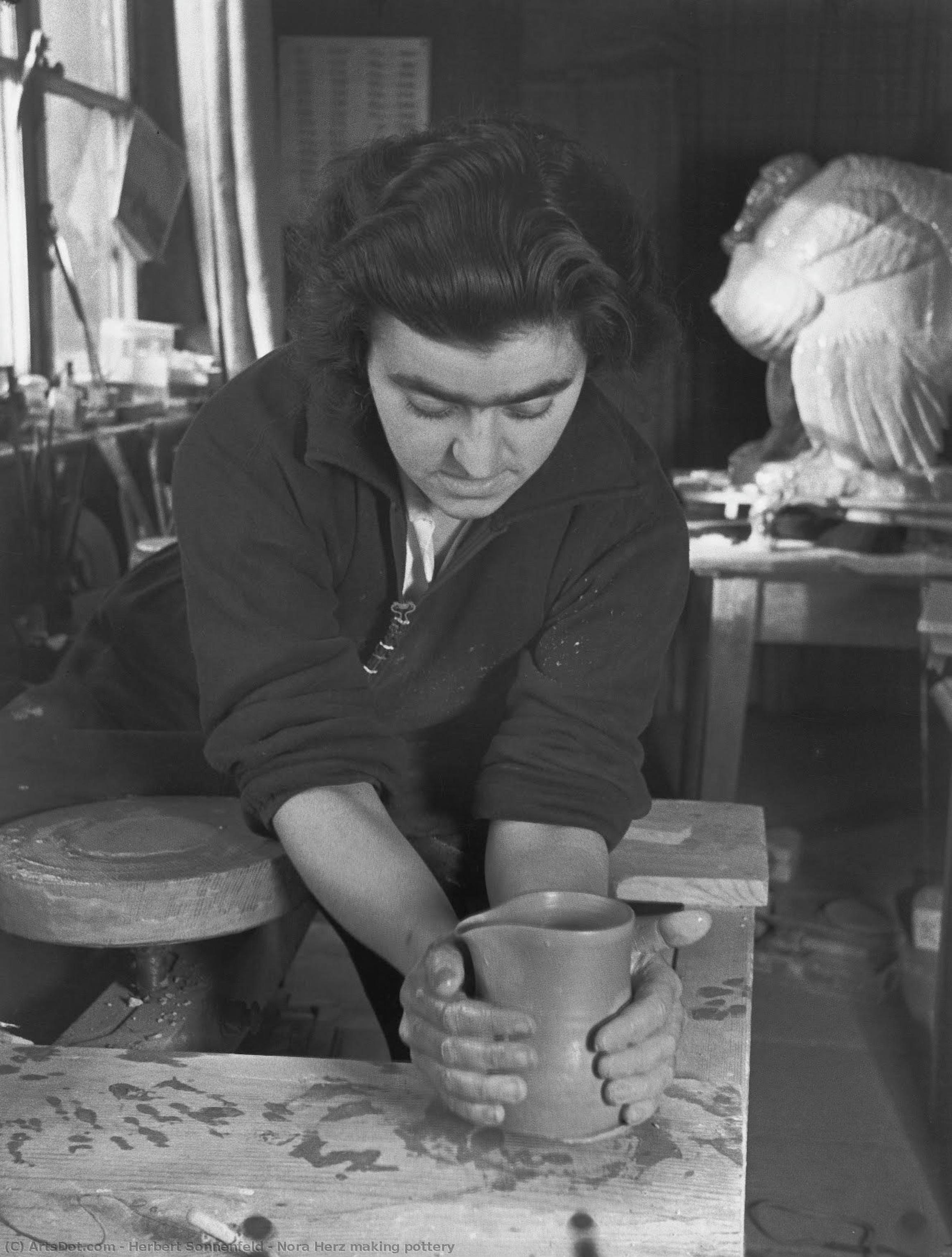 Nora Herz Making Pottery — Herbert Sonnenfeld